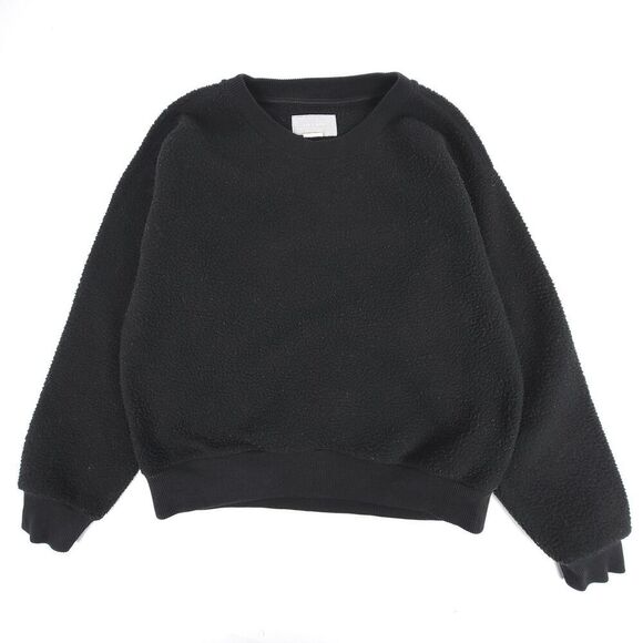EVERLANE ReNew Oversized Fleece Sweatshirt Athleisure Lounge Sweater Black Small - Picture 1 of 7